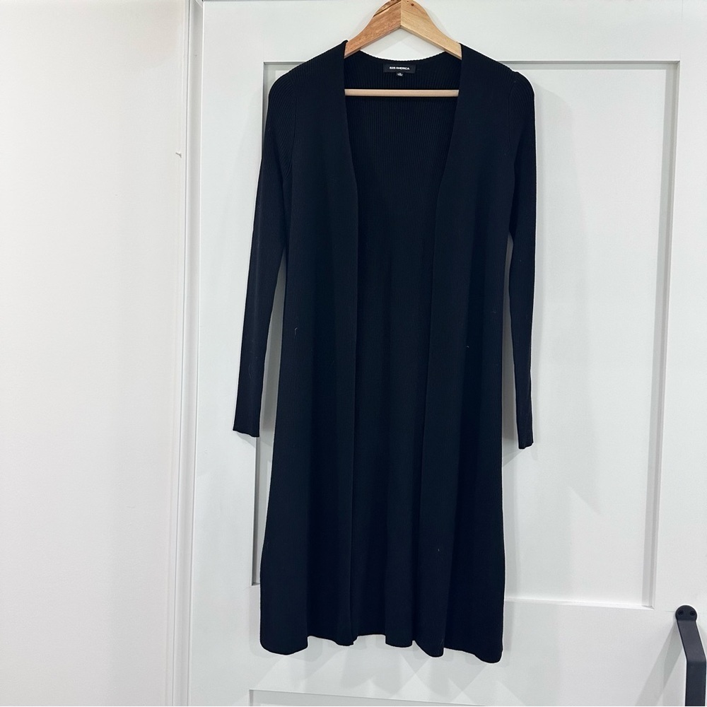 NWOT 525 America open long sleeve ribbed cardigan sweater black XS
